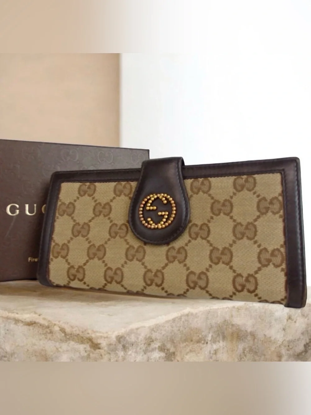 GUCCI Interlocking GG Canvas/Leather Continental Wallet 🤩❤️🔥 - Picture 2 of 12